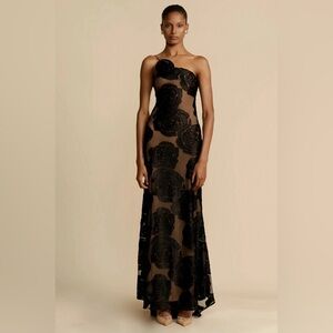 BLACK GOWN WITH FLOWERS